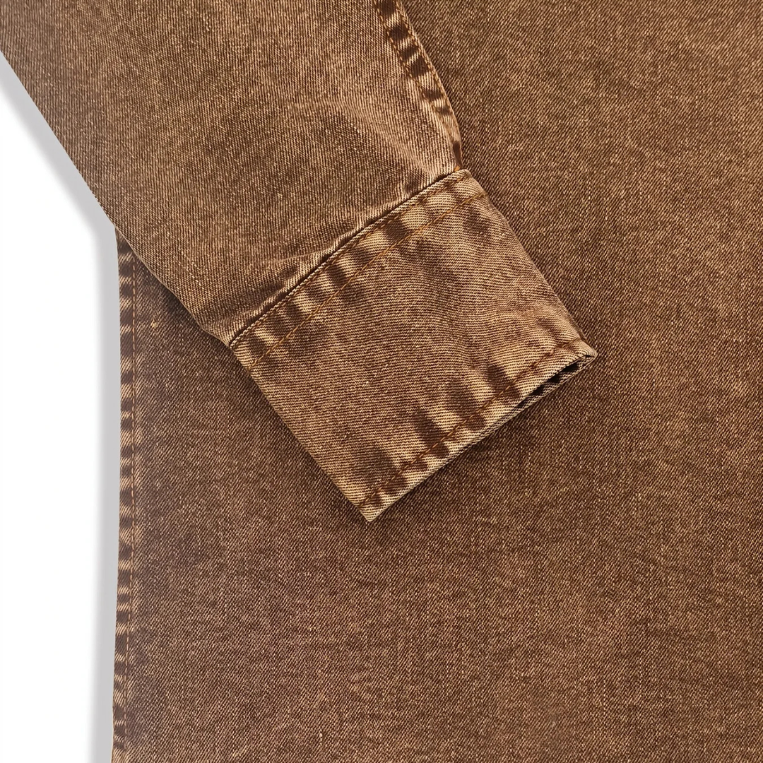 La chemise en denim vintage lavée marron pour homme de Foxhaven