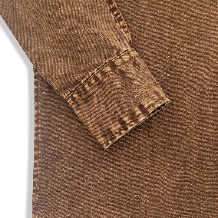La chemise en denim vintage lavée marron pour homme de Foxhaven