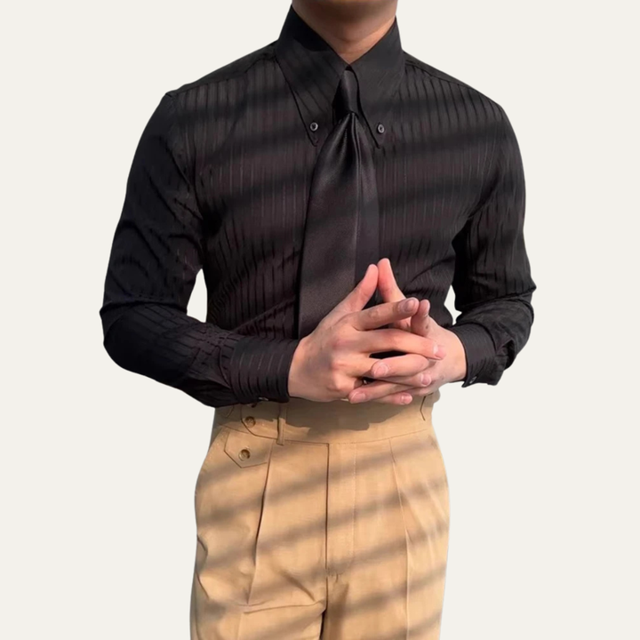 La Chemise Vintage pour Homme Harrington – Chemise de Costume à Col Rabattu Boutonnée