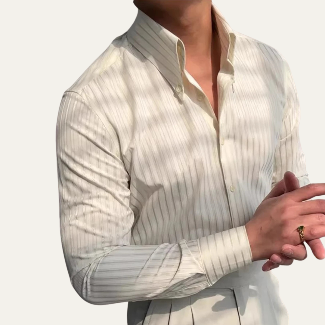 La Chemise Vintage pour Homme Harrington – Chemise de Costume à Col Rabattu Boutonnée