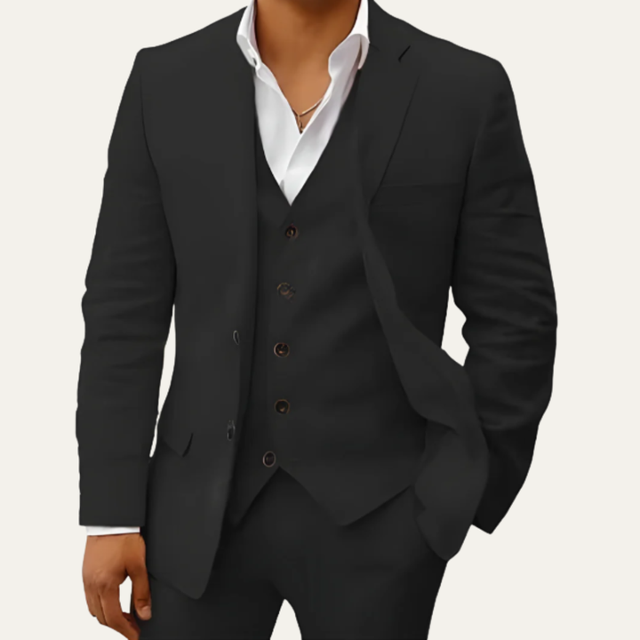 Le Costume en Lin 3 Pièces pour Hommes Oakridge – Ensemble Classique Respirant d&