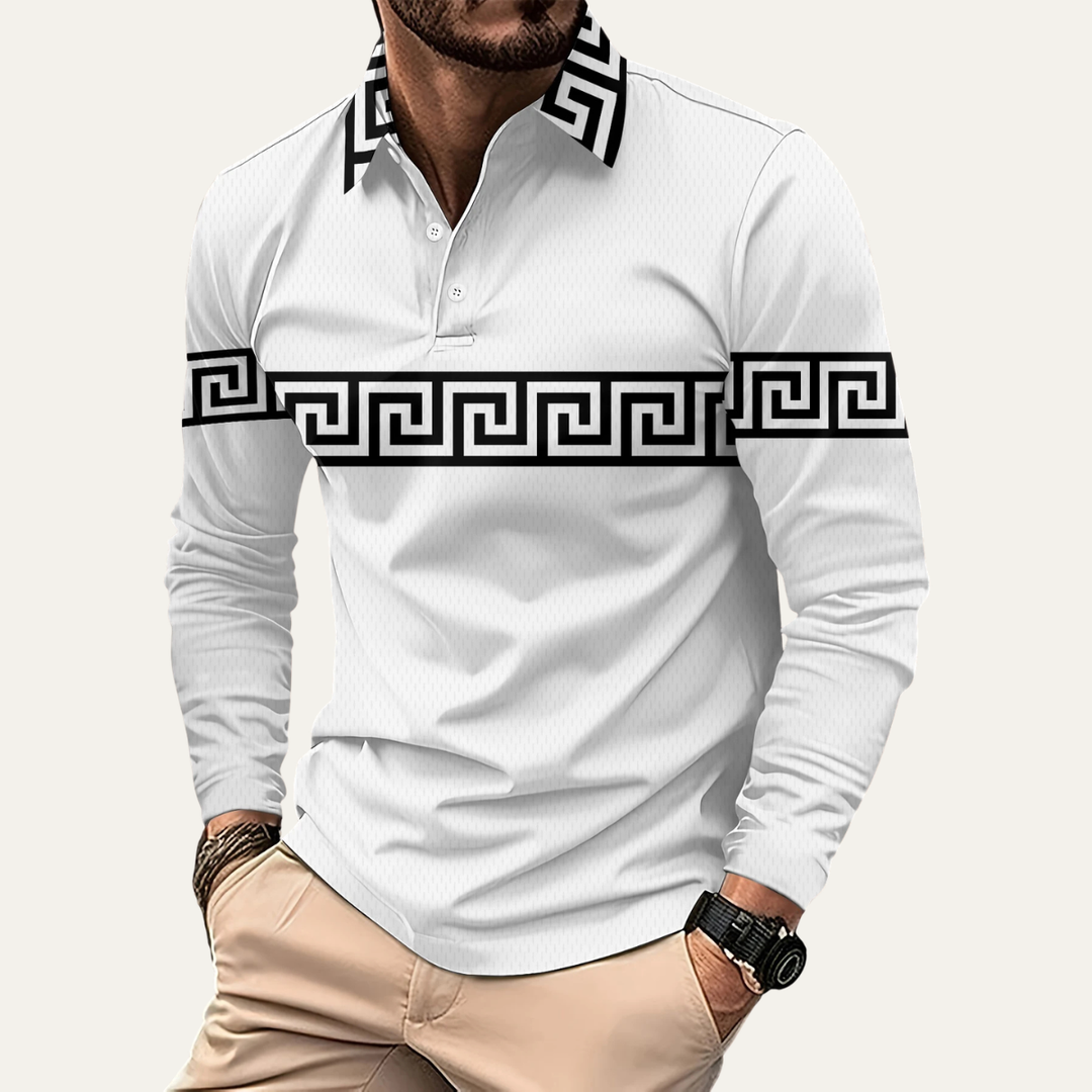 Le polo décontracté slim fit pour homme à imprimé clé grec Ortisei