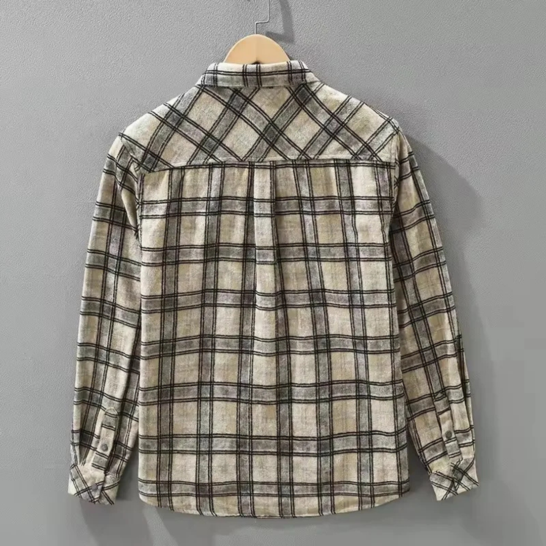 Chemise en coton brossé à carreaux vintage pour homme Southgate
