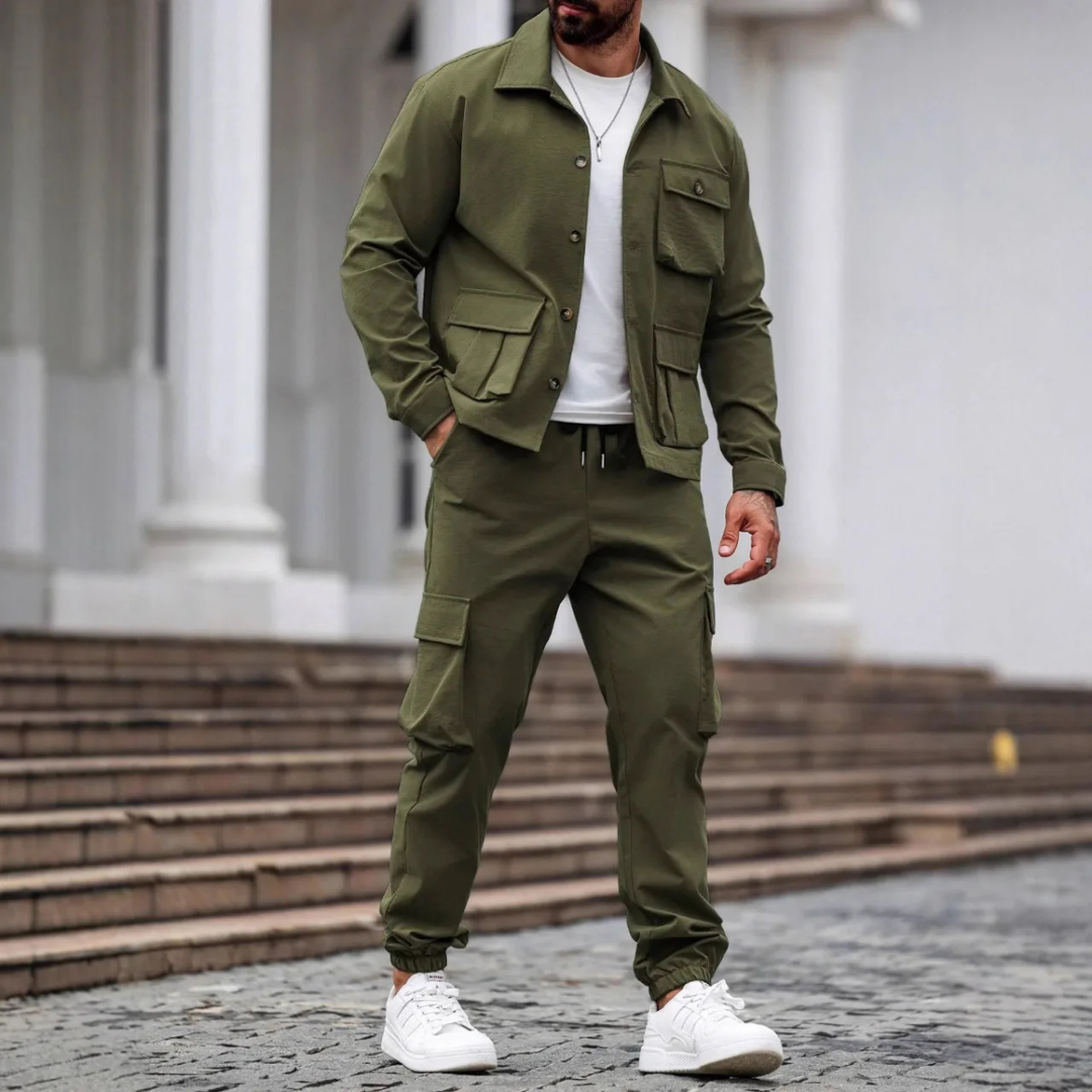 Le Set Cargo Utilitaire Décontracté pour Hommes Ravenna – Veste et Pantalons