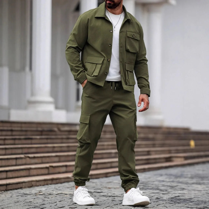 Le Set Cargo Utilitaire Décontracté pour Hommes Ravenna – Veste et Pantalons