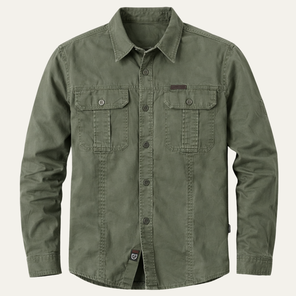 La chemise cargo en coton à poches multiples unie pour hommes Ashton Ridge
