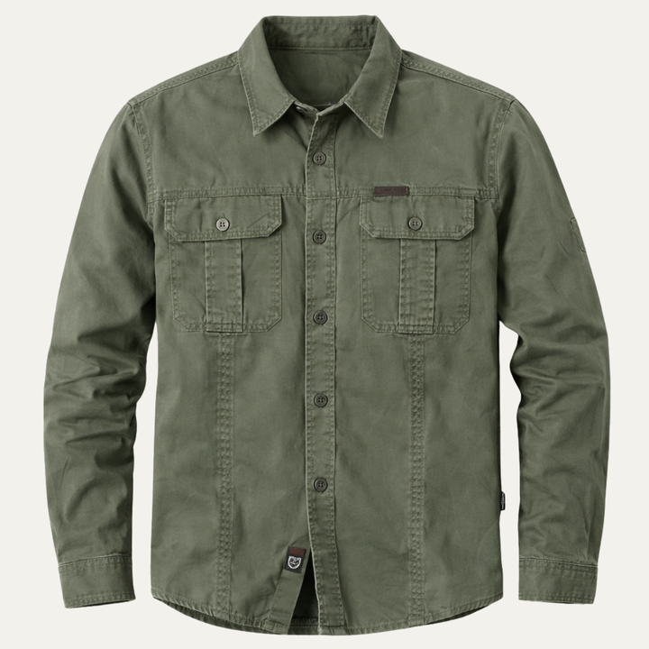 La chemise cargo en coton à poches multiples unie pour hommes Ashton Ridge