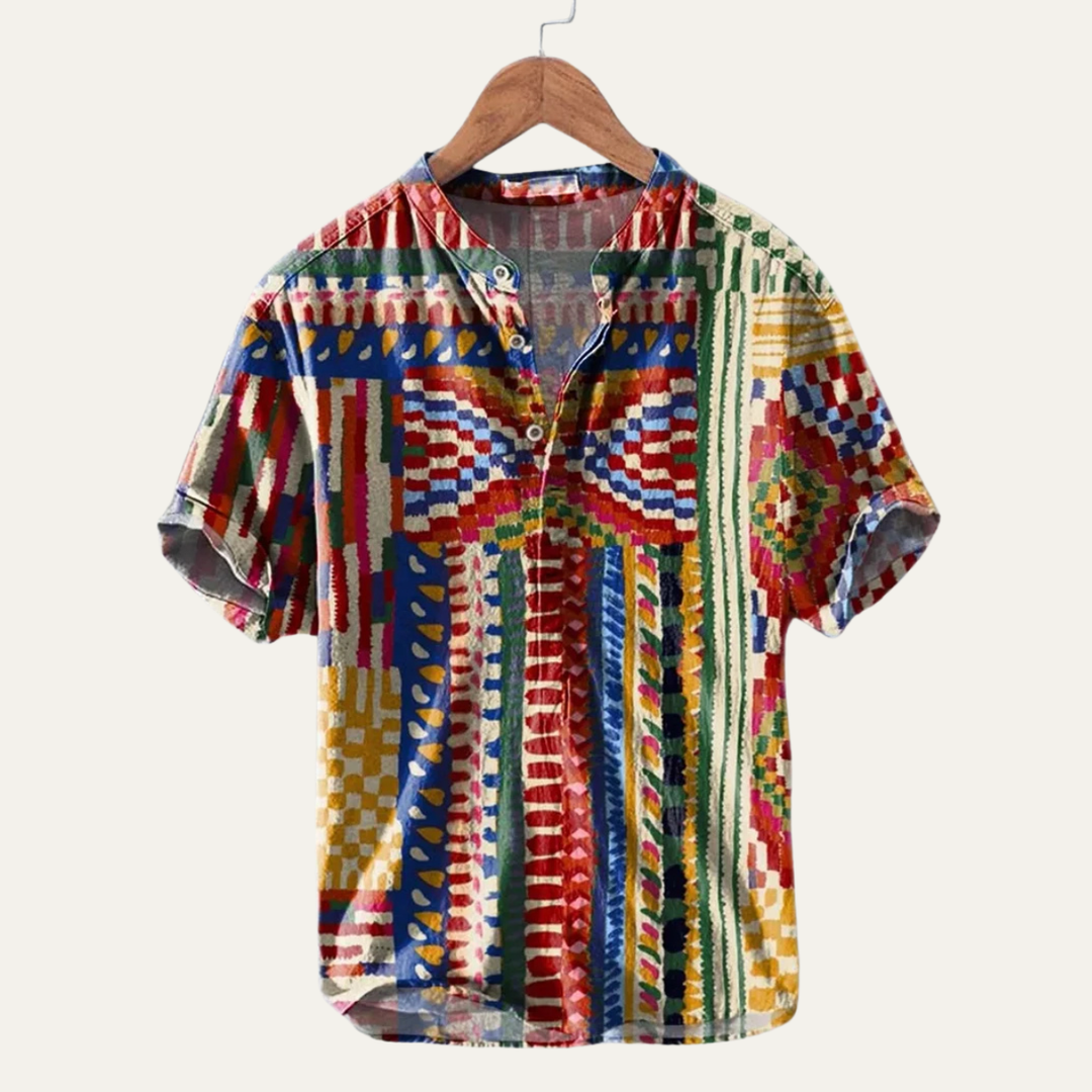 La chemise à boutons hawaïenne tropicale pour hommes Crestmoor