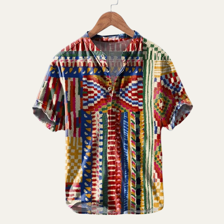 La chemise à boutons hawaïenne tropicale pour hommes Crestmoor