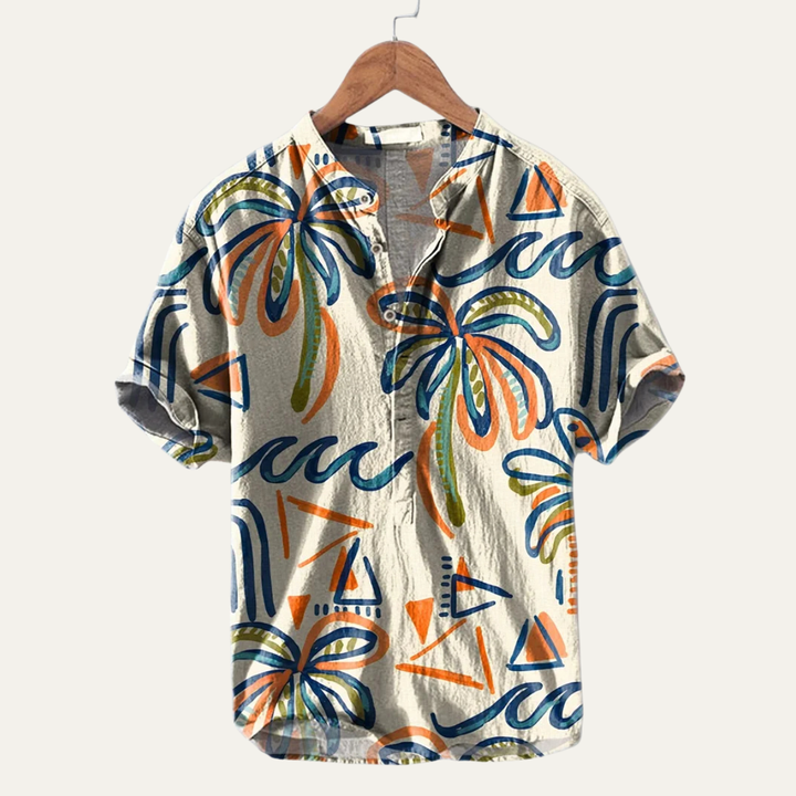 La chemise à boutons hawaïenne tropicale pour hommes Crestmoor