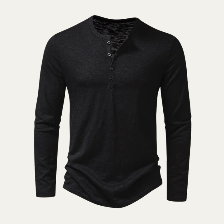 T-shirt en coton Henley à col boutonné décontracté pour hommes Berkshire