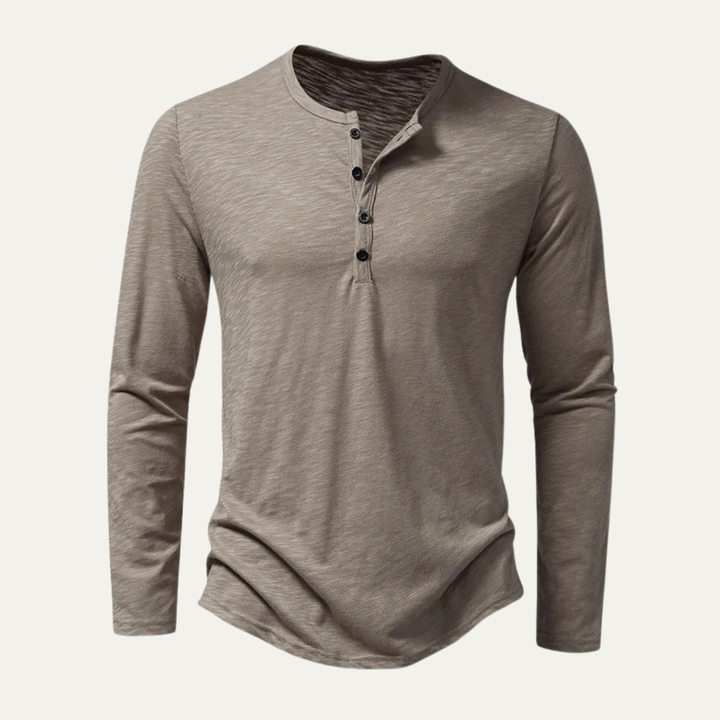 T-shirt en coton Henley à col boutonné décontracté pour hommes Berkshire