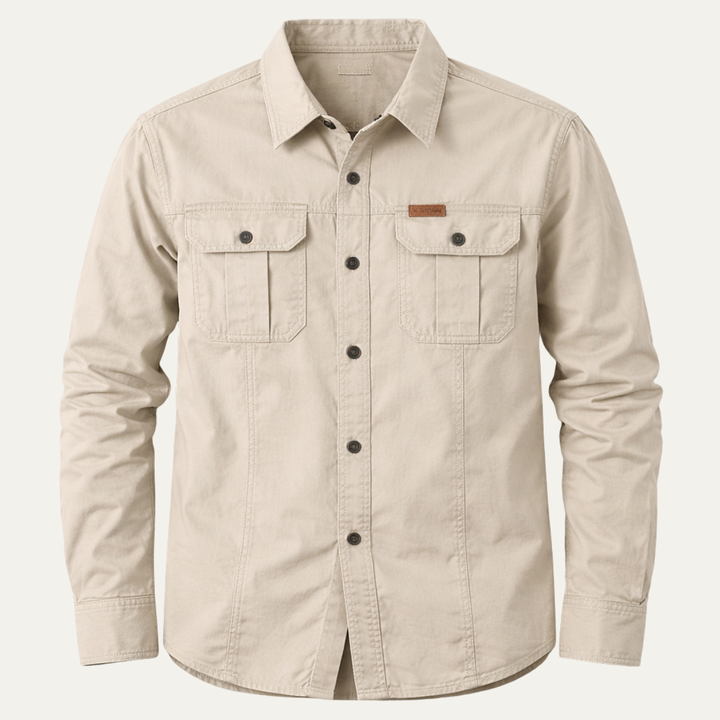 La Chemise Cargo Douce à Multi Poches de Couleur Unie pour Homme Cedarfield