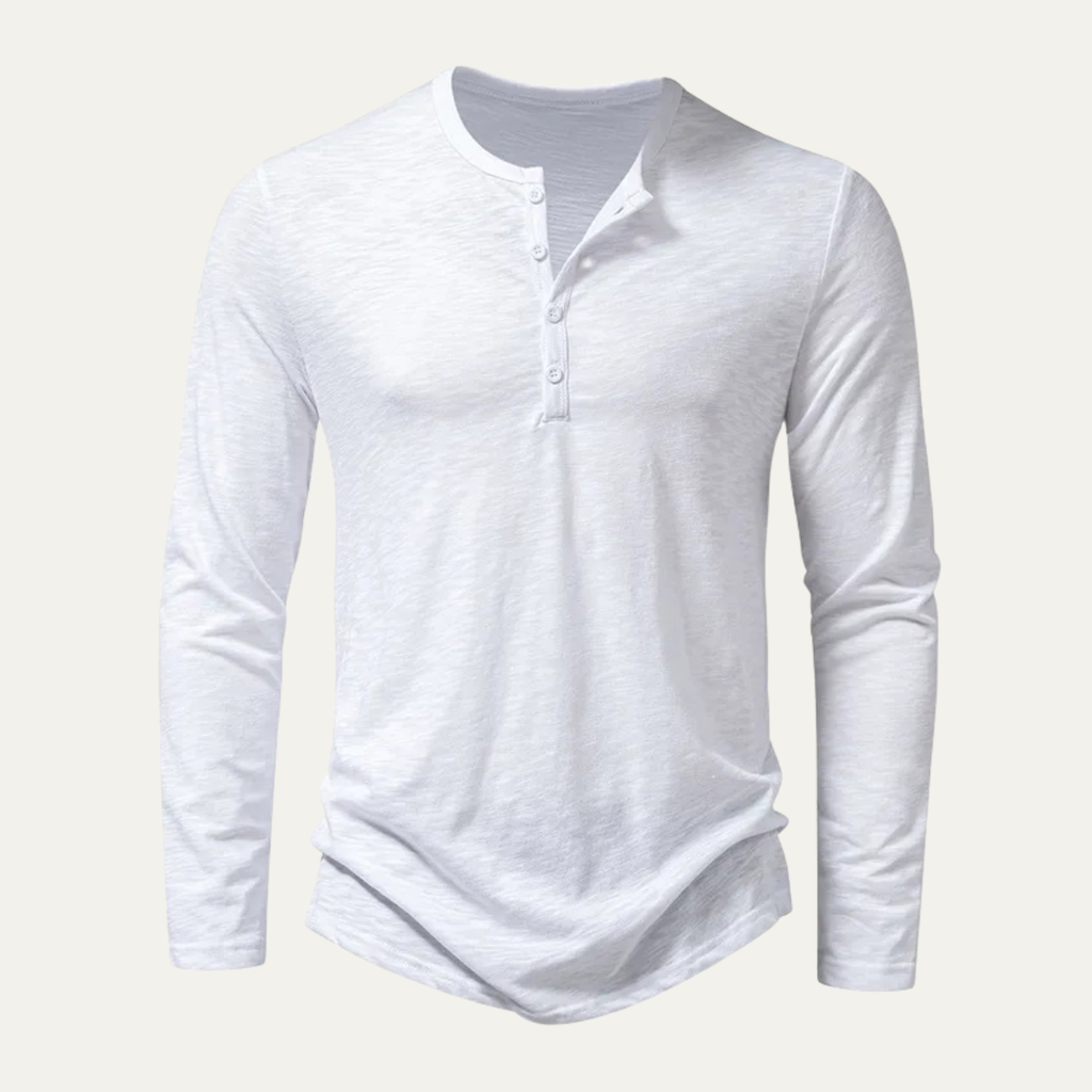 T-shirt en coton Henley à col boutonné décontracté pour hommes Berkshire