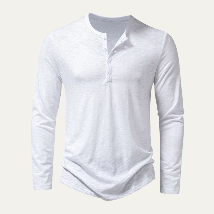 T-shirt en coton Henley à col boutonné décontracté pour hommes Berkshire