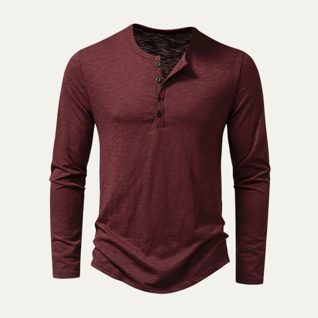 T-shirt en coton Henley à col boutonné décontracté pour hommes Berkshire