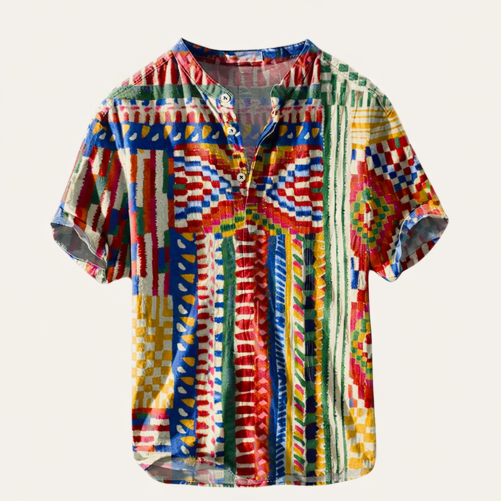 La chemise à boutons hawaïenne tropicale pour hommes Crestmoor