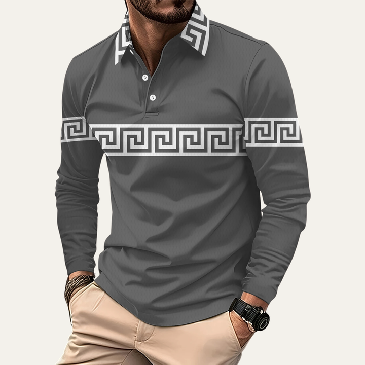 Le polo décontracté slim fit pour homme à imprimé clé grec Ortisei