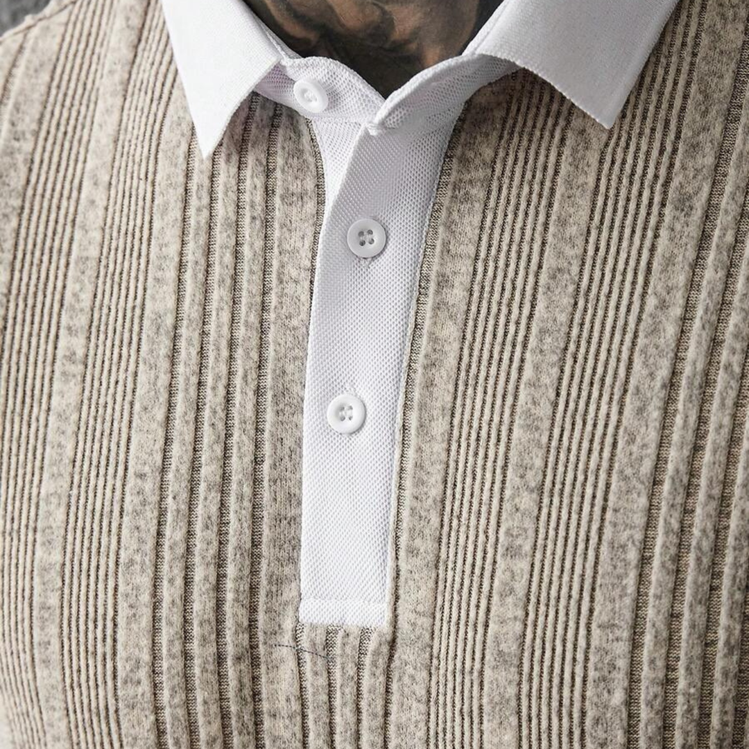 Le polo décontracté en tricot côtelé pour hommes Glenfall Ridge