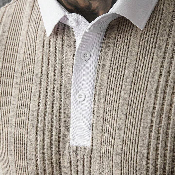 Le polo décontracté en tricot côtelé pour hommes Glenfall Ridge