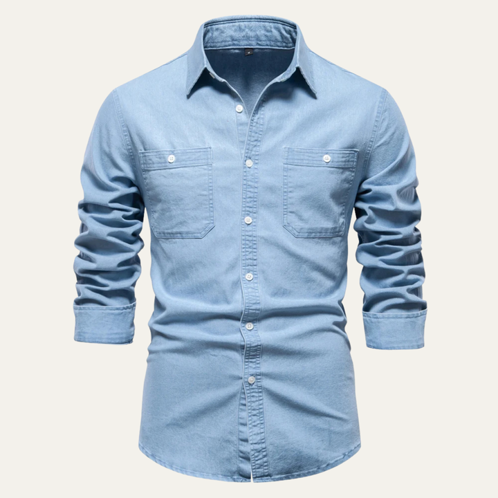 La chemise en denim slim fit pour hommes Crestfall Ridge avec poches doubles