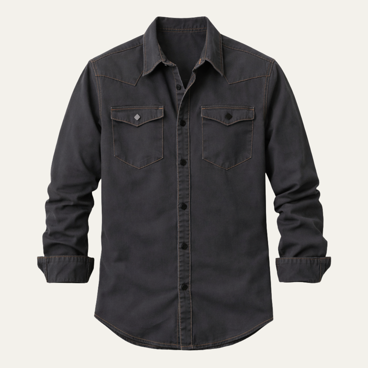 La chemise en denim vintage gris foncé pour hommes Glenwood Court