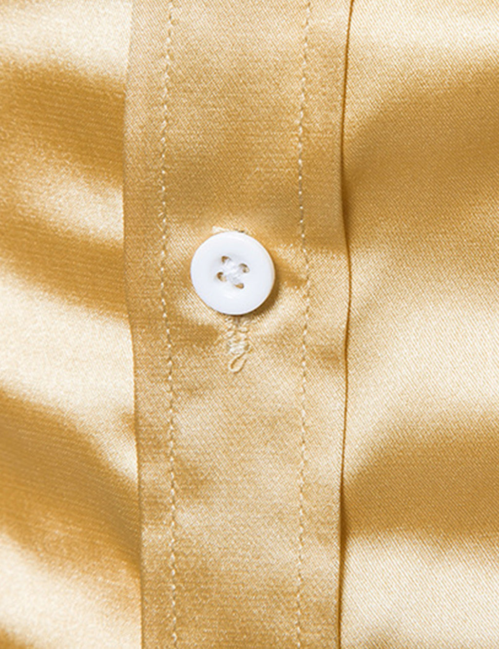 Chemise de soirée à manches longues en satin lisse boutonné pour homme