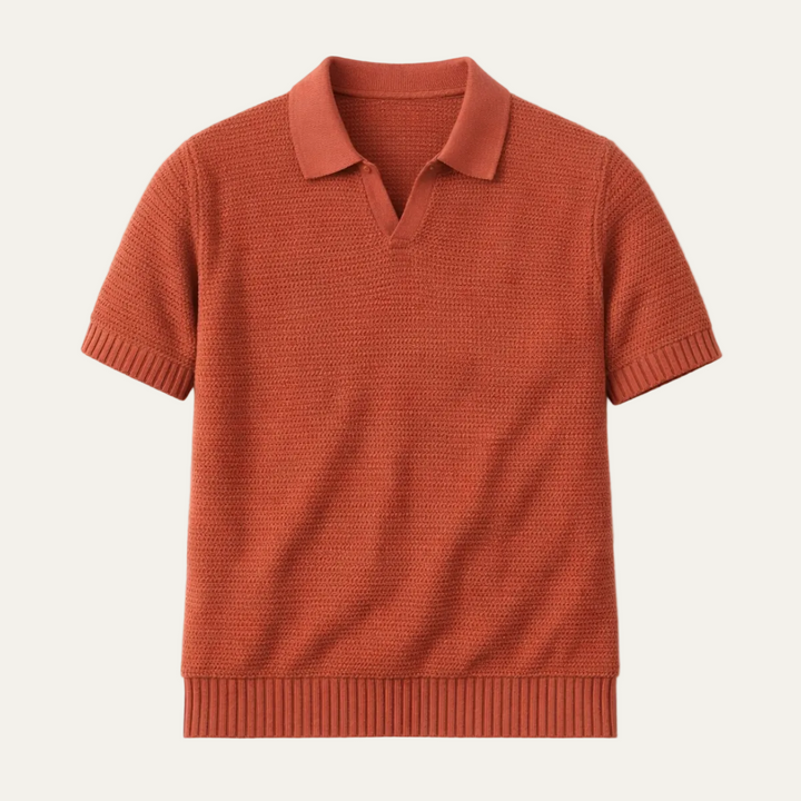 Le Polo en Maille de Luxe à Col V Respirant pour Hommes Como Centro