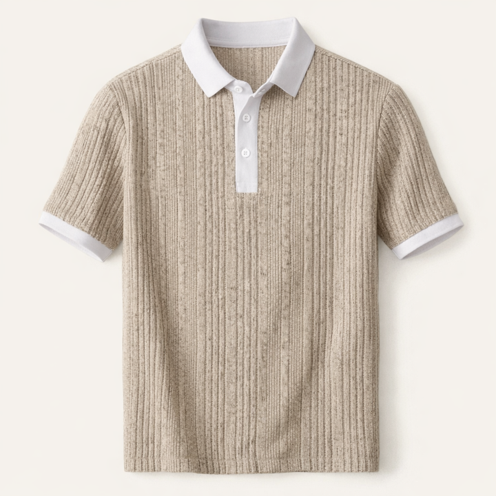 Le polo décontracté en tricot côtelé pour hommes Glenfall Ridge