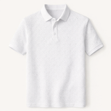 Le polo élégant texturé blanc pour homme de Willowcrest Hill