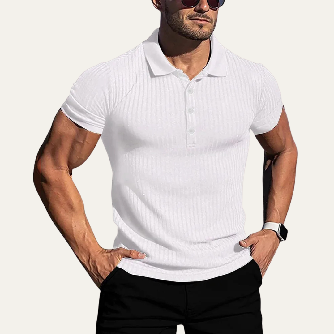 Le Polo Casual à Rayures Élastiques pour Hommes Roma