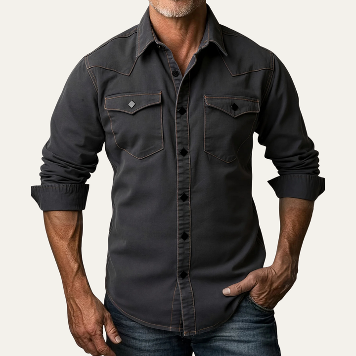 La chemise en denim vintage gris foncé pour hommes Glenwood Court
