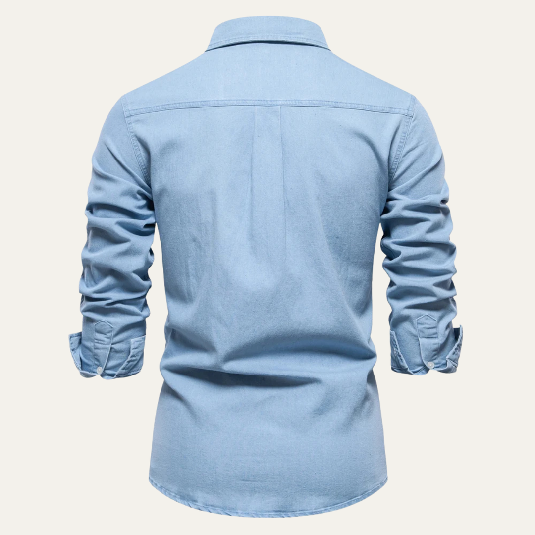 La chemise en denim slim fit pour hommes Crestfall Ridge avec poches doubles