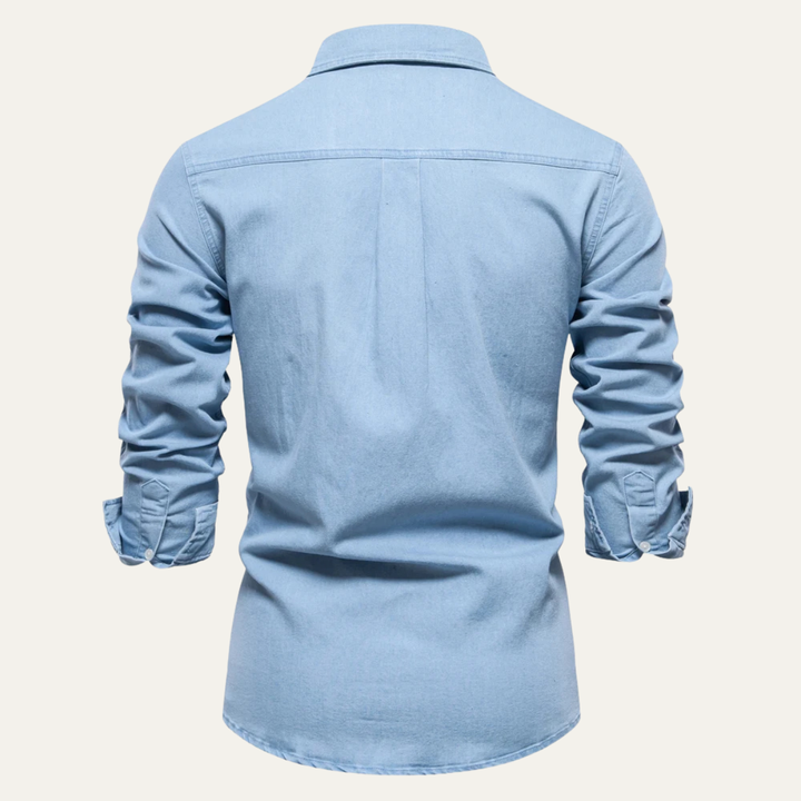 La chemise en denim slim fit pour hommes Crestfall Ridge avec poches doubles