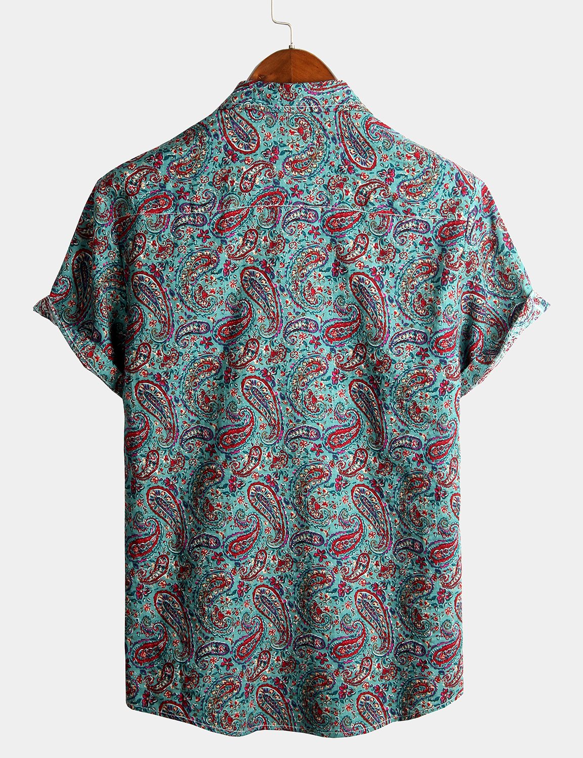 Chemise rétro années 70 en coton Paisley Vintage pour homme