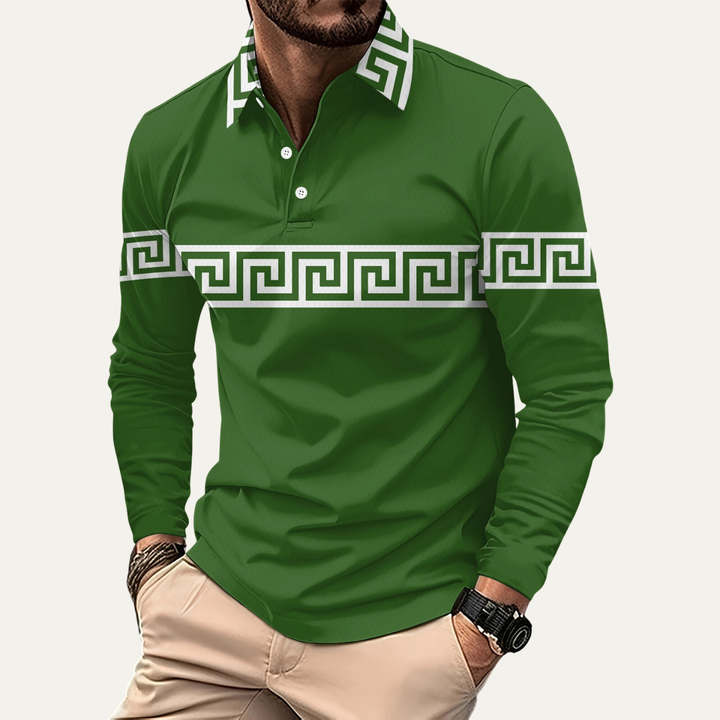 Le polo décontracté slim fit pour homme à imprimé clé grec Ortisei