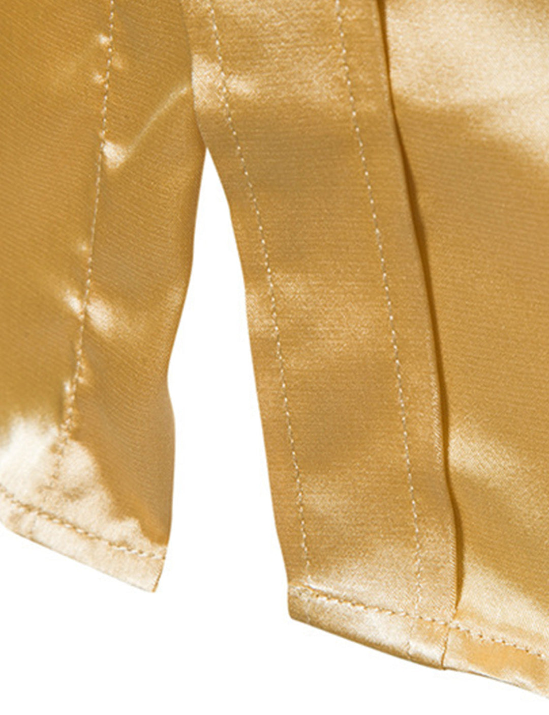 Chemise de soirée à manches longues en satin lisse boutonné pour homme