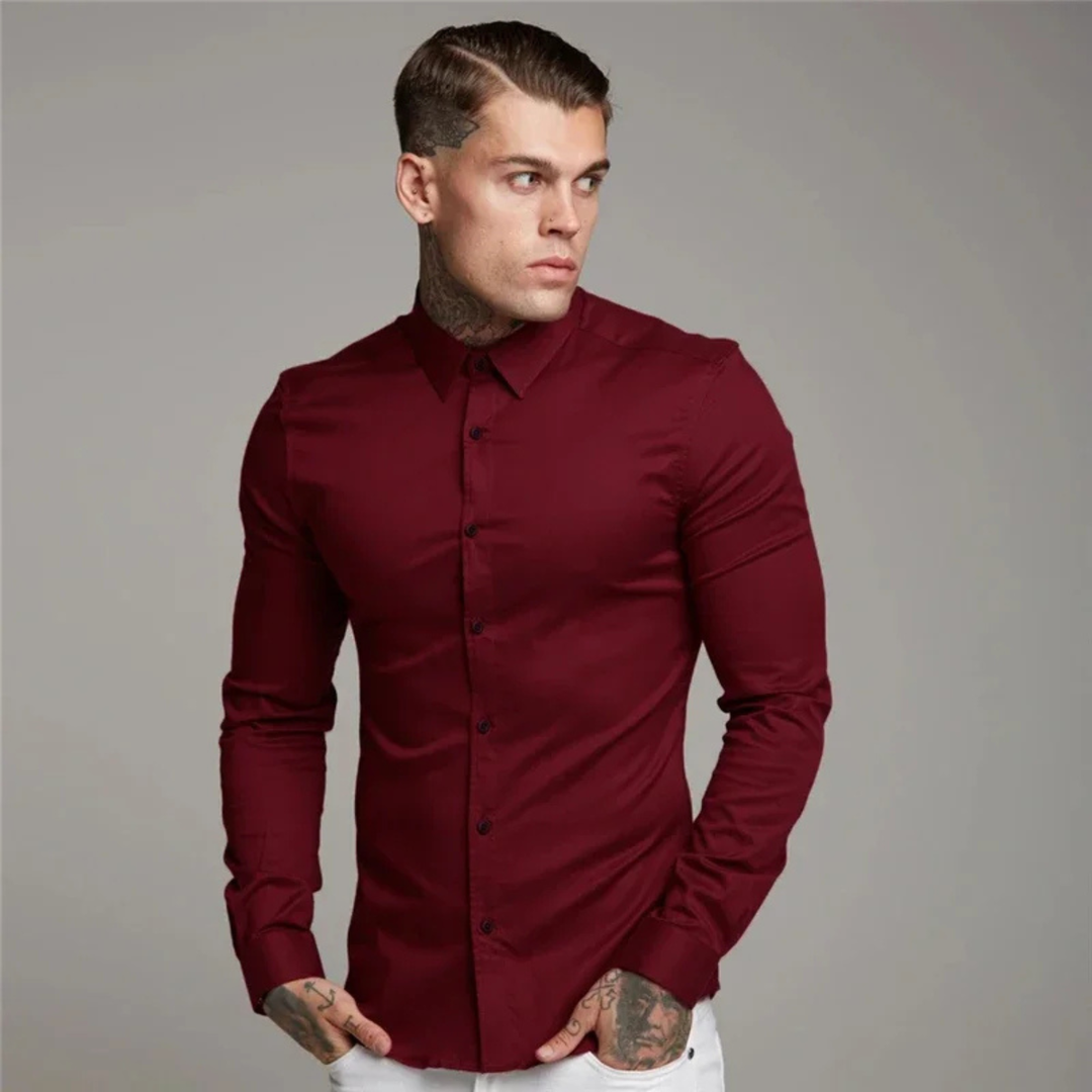 La Chemise de Costume Slim Fit Décontractée pour Hommes Biarritz