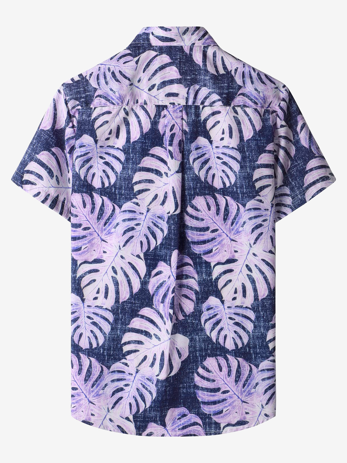 Chemise à manches courtes hawaïennes pour hommes avec poche décontractée et imprimé de plantes tropicales pour hommes