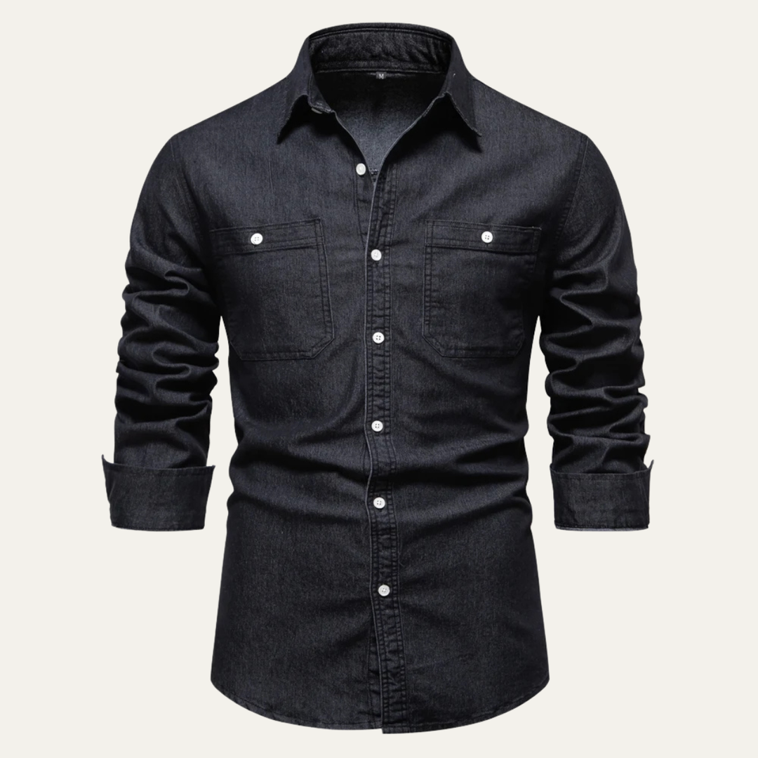 La chemise en denim slim fit pour hommes Crestfall Ridge avec poches doubles