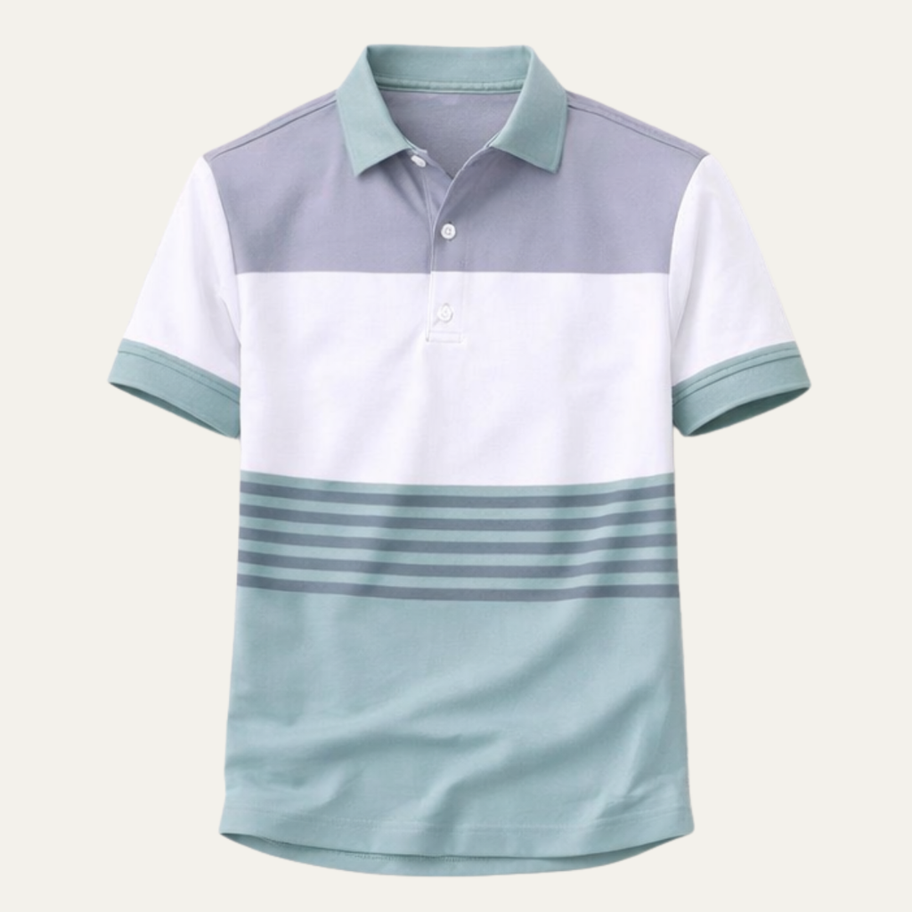 La chemise polo d'été décontractée pour hommes Bergamo à blocs de couleur