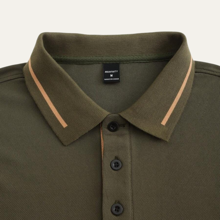 Le polo pour homme Meadowcrest Ridge avec bord contrasté – Vert armée