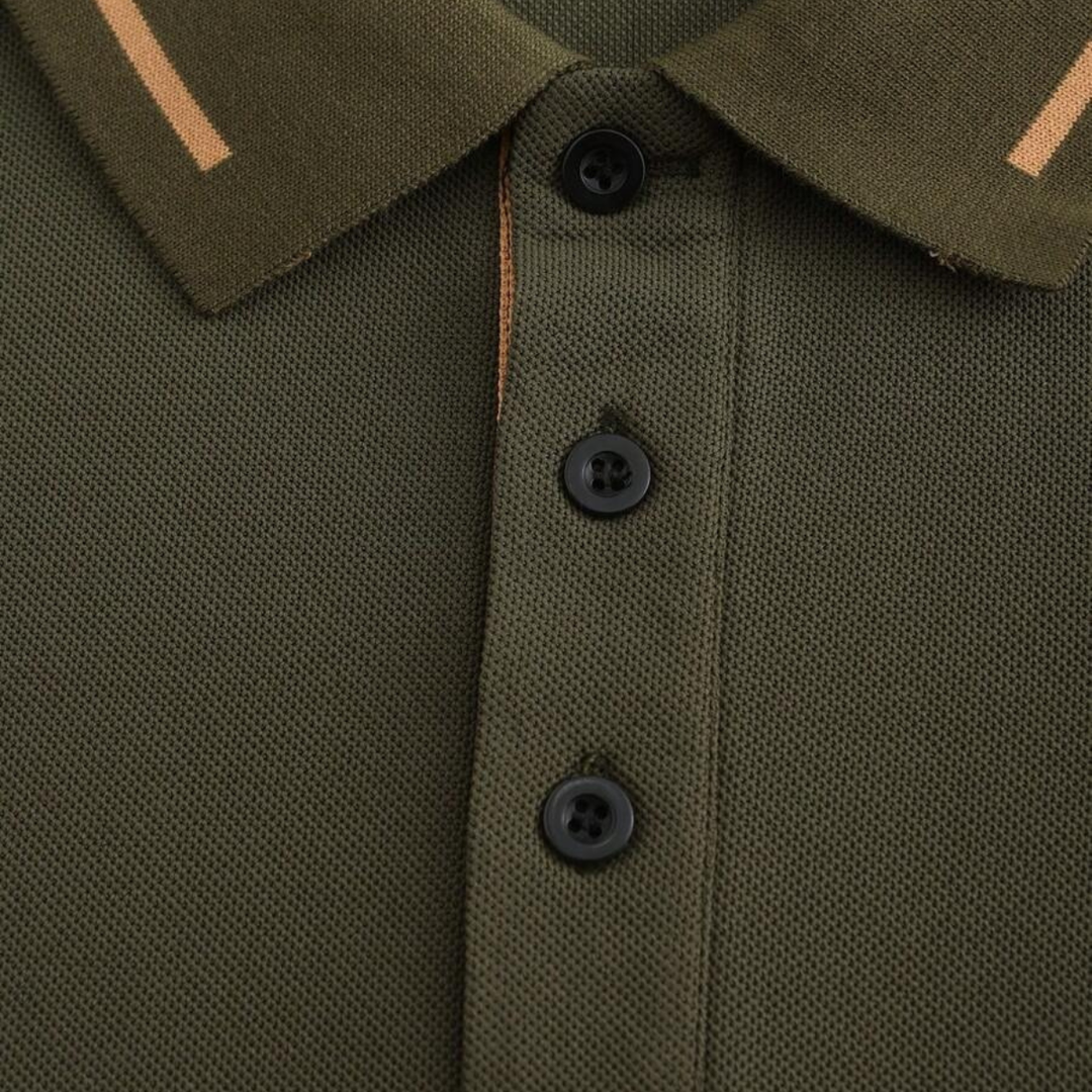 Le polo pour homme Meadowcrest Ridge avec bord contrasté – Vert armée