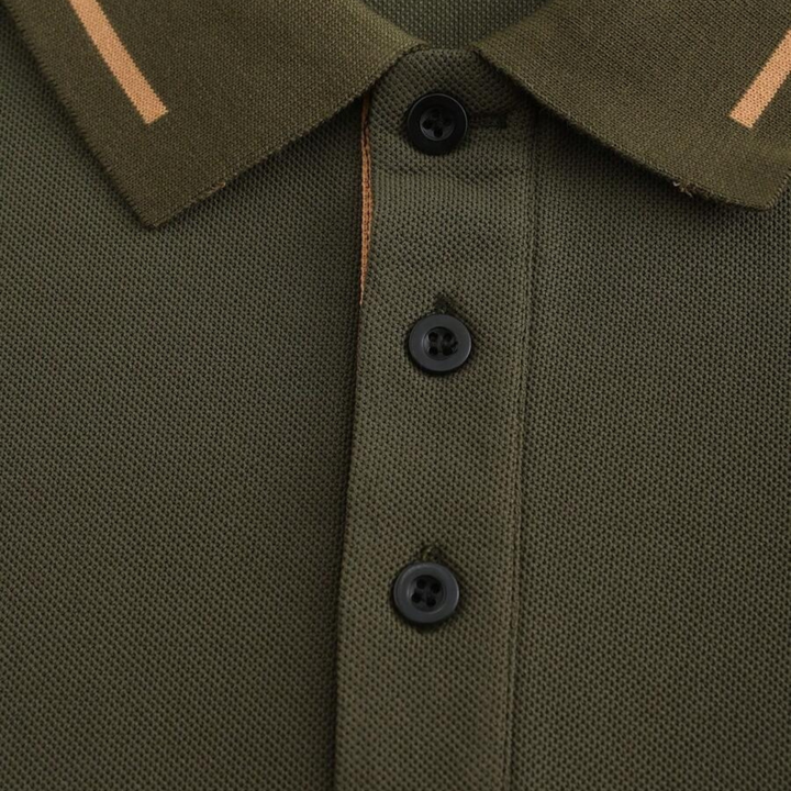 Le polo pour homme Meadowcrest Ridge avec bord contrasté – Vert armée