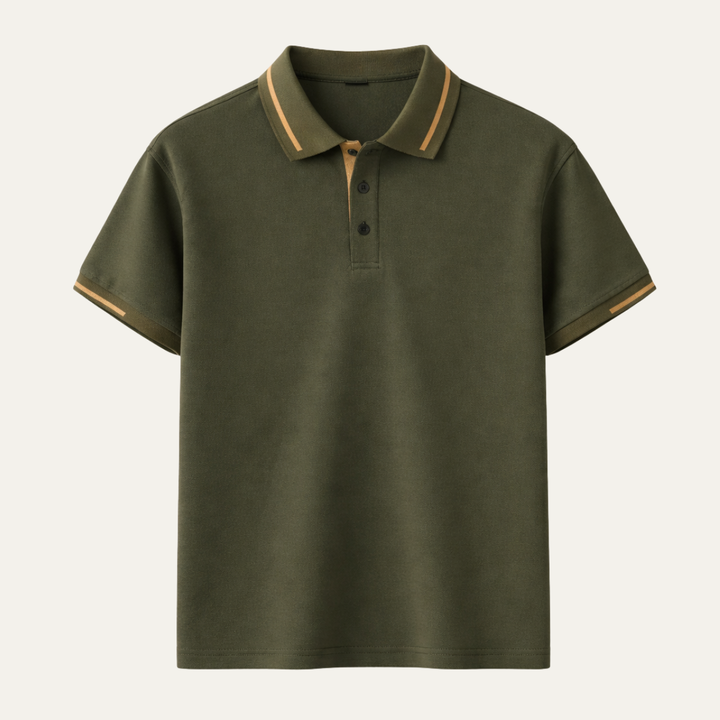 Le polo pour homme Meadowcrest Ridge avec bord contrasté – Vert armée