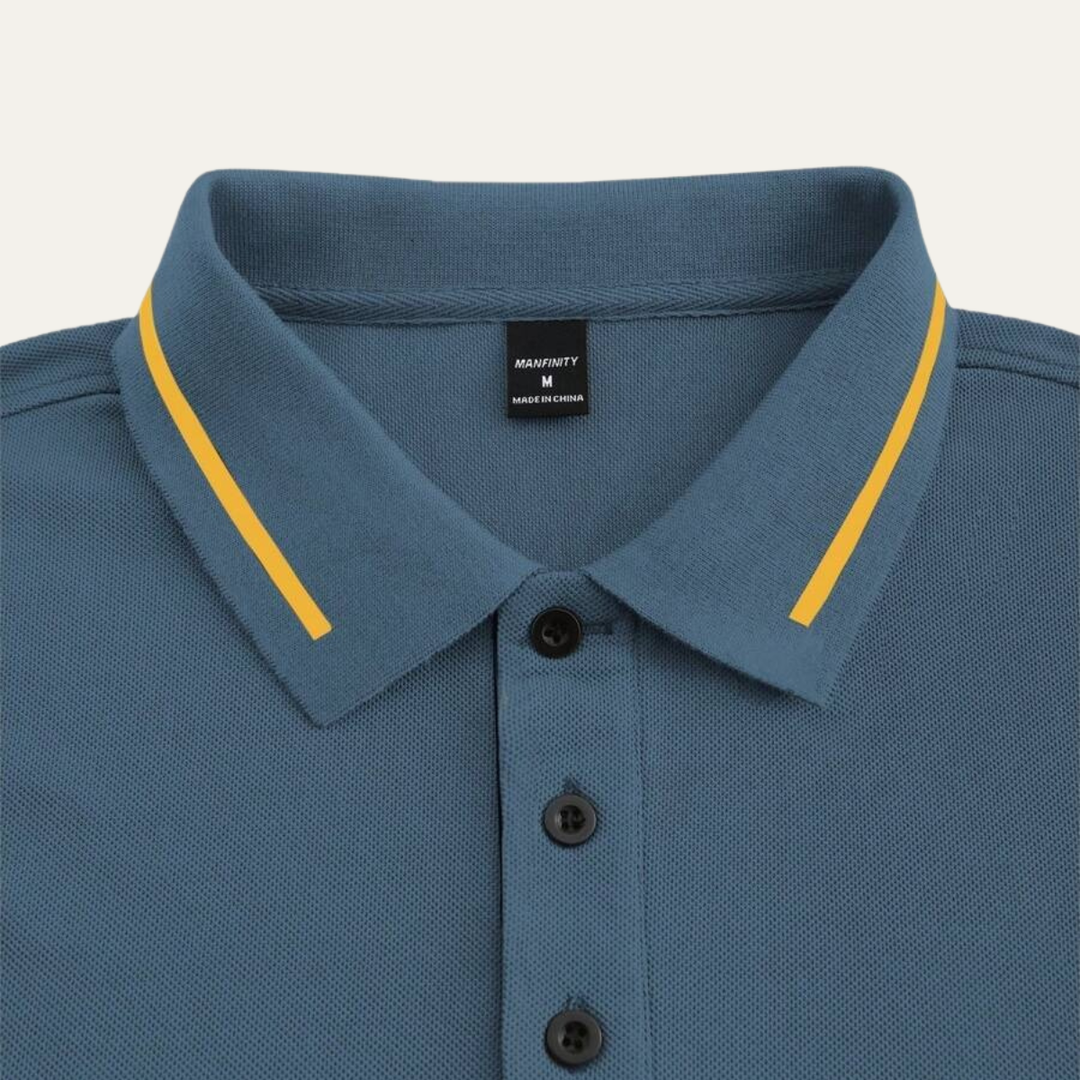 Le polo pour homme Meadowcrest Ridge avec bord contrasté – Bleu