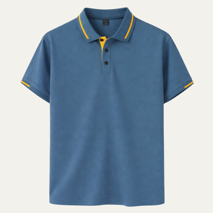 Le polo pour homme Meadowcrest Ridge avec bord contrasté – Bleu