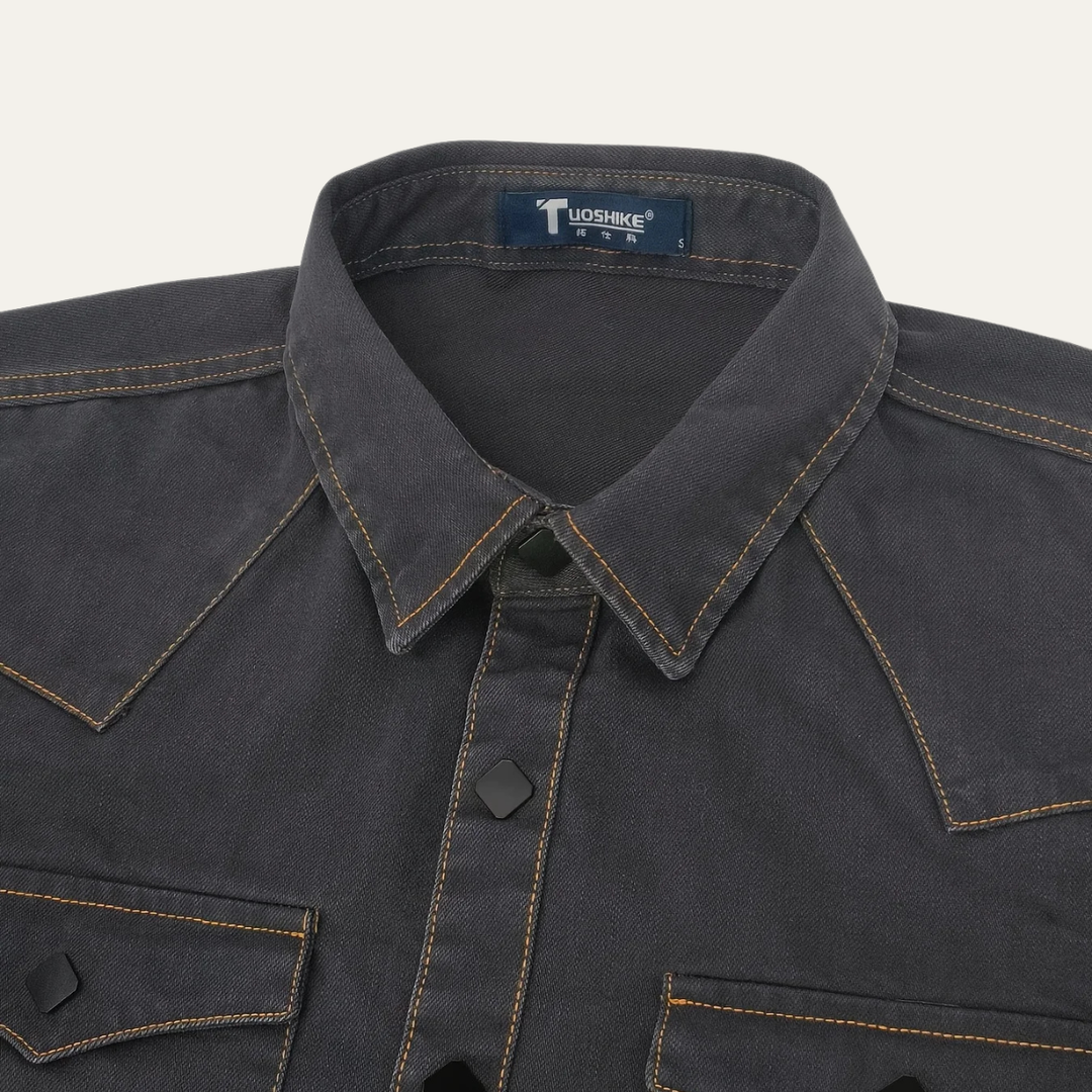 La chemise en denim vintage gris foncé pour hommes Glenwood Court