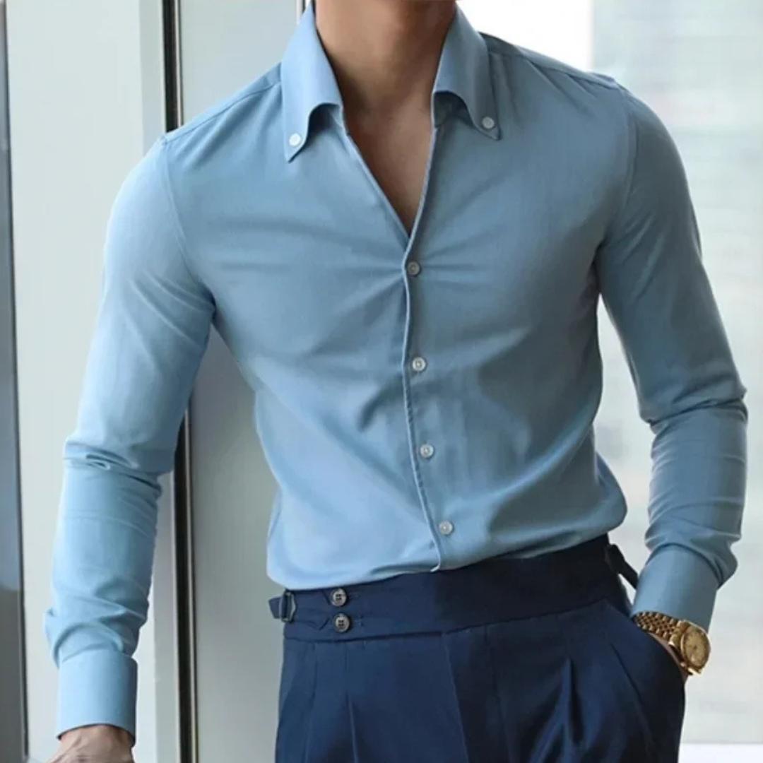 La chemise décontractée à col pour homme Oakwood Park, coupe slim, sans plis