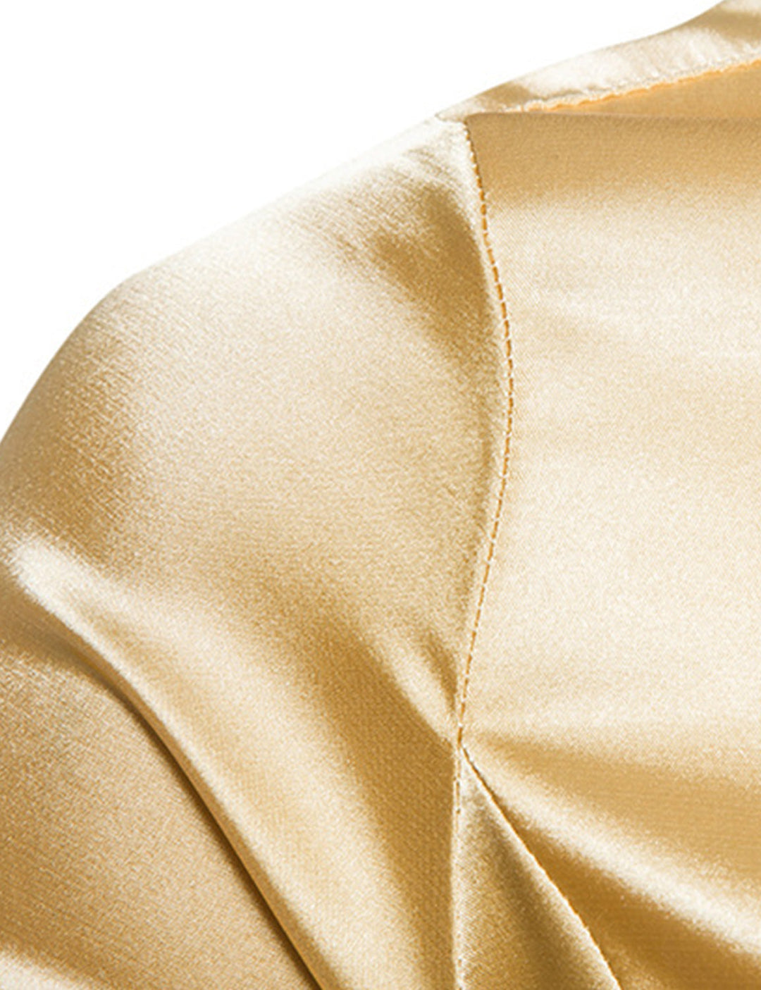 Chemise de soirée à manches longues en satin lisse boutonné pour homme